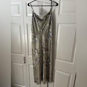 Vince Sage Floral Silk Slip Dress